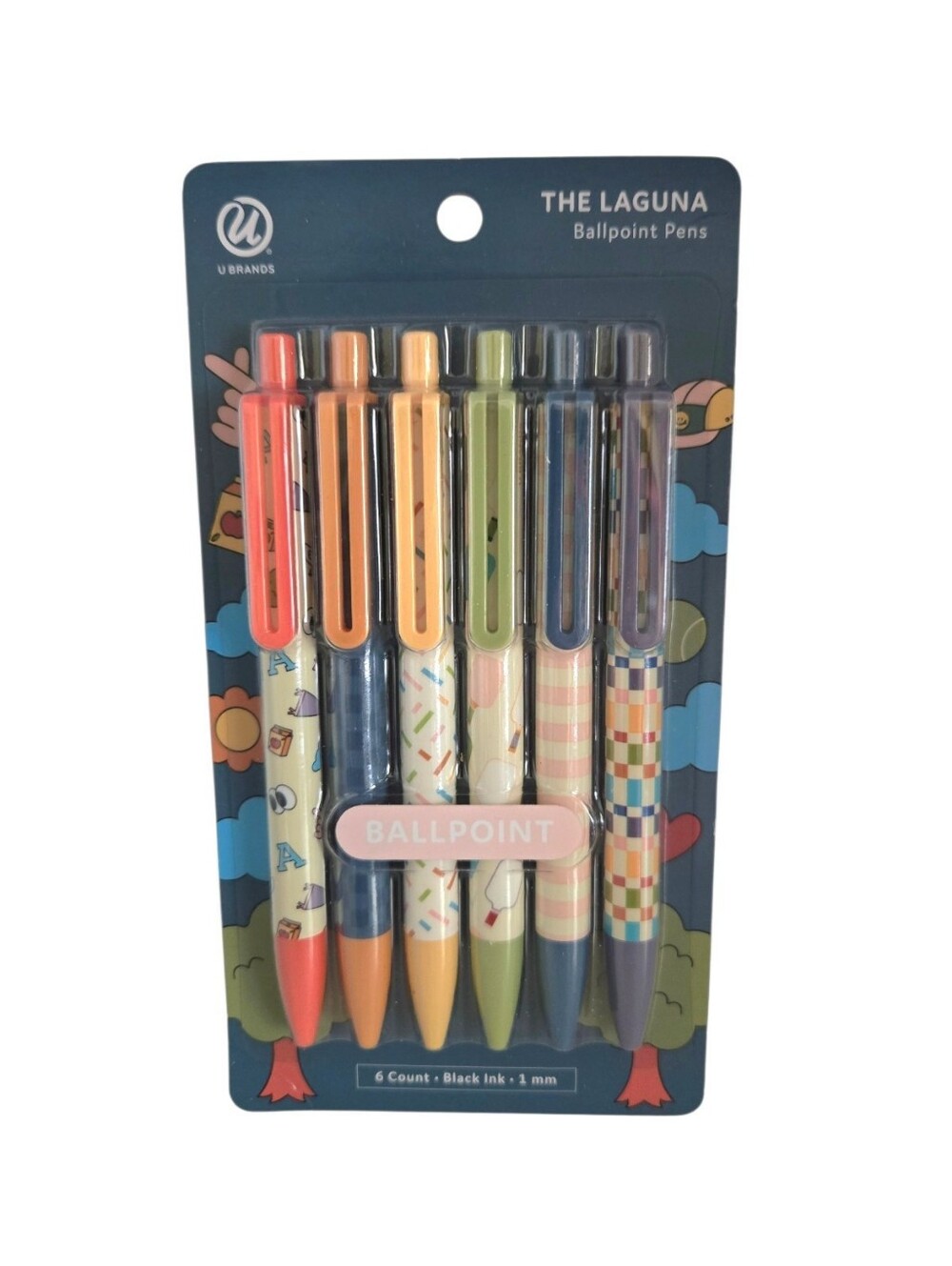 U Brand Laguna 6-Pack Ballpoint Pens Preppy Playground